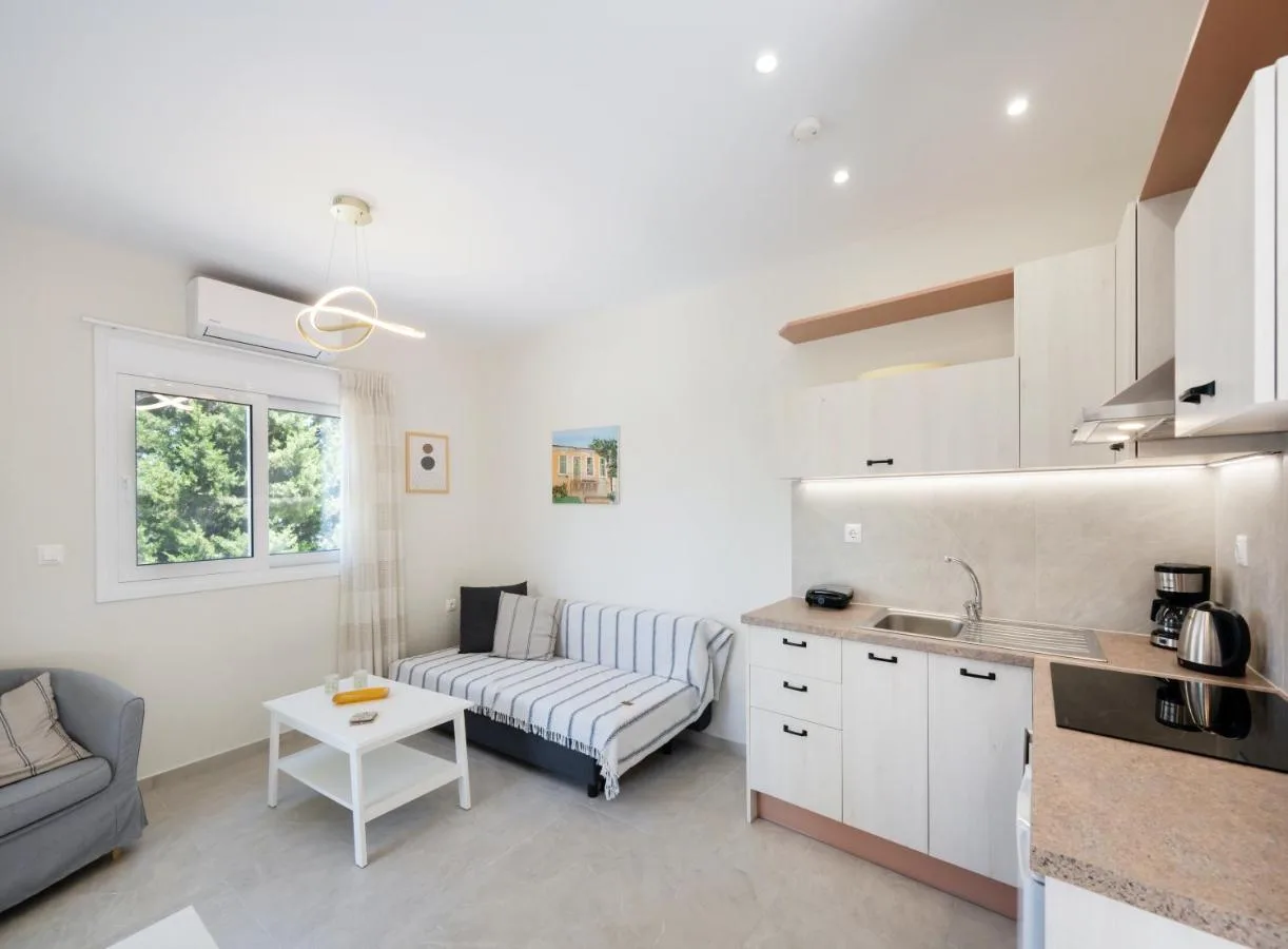Living area with sofa and compact coffee table