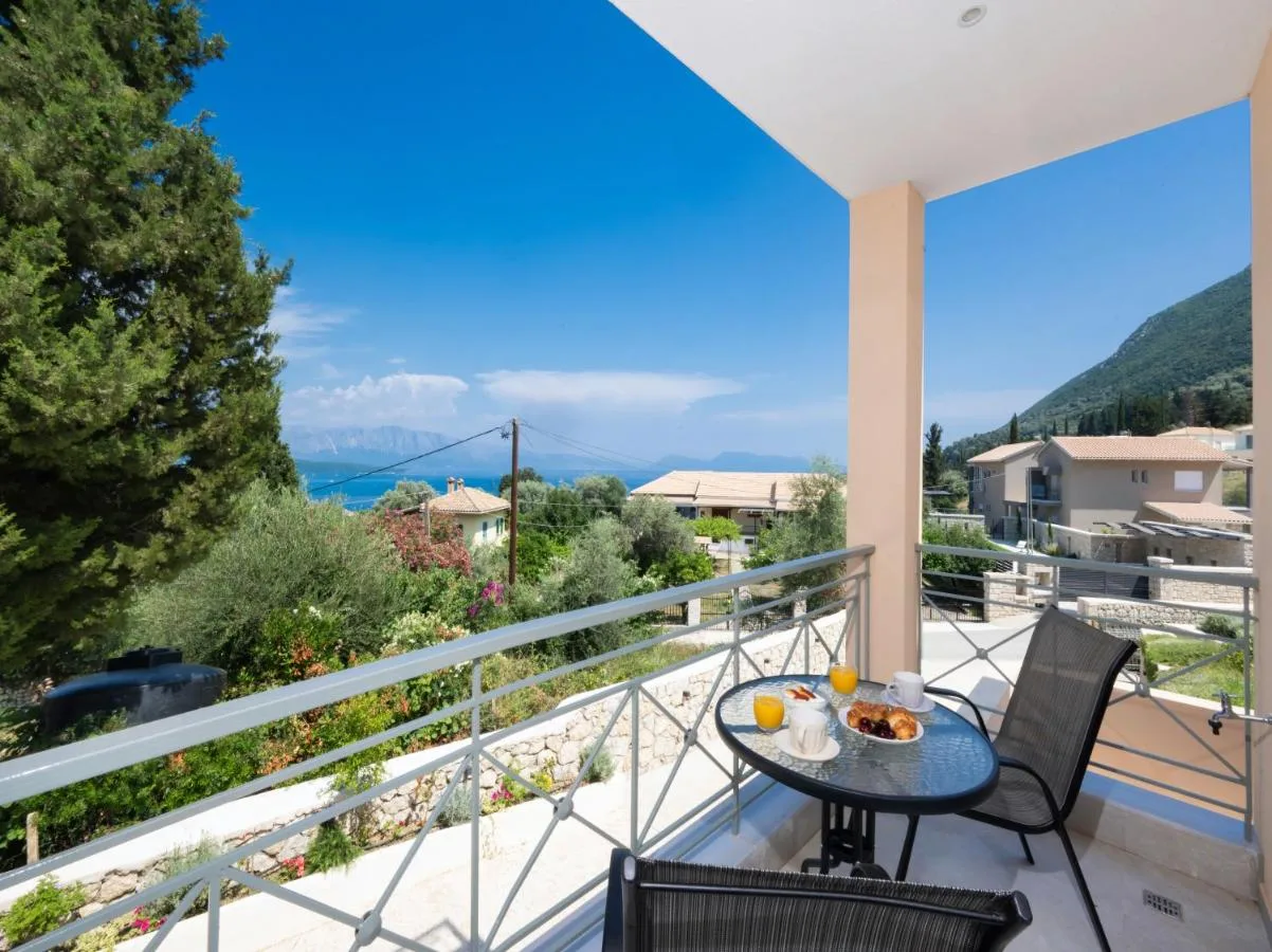Covered terrace corner arranged for breakfast