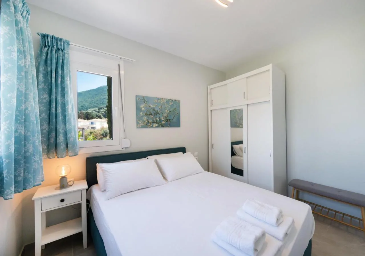 Bedroom with timber ceiling connected to the living area