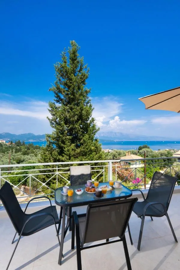 Breakfast on the terrace overlooking the sea