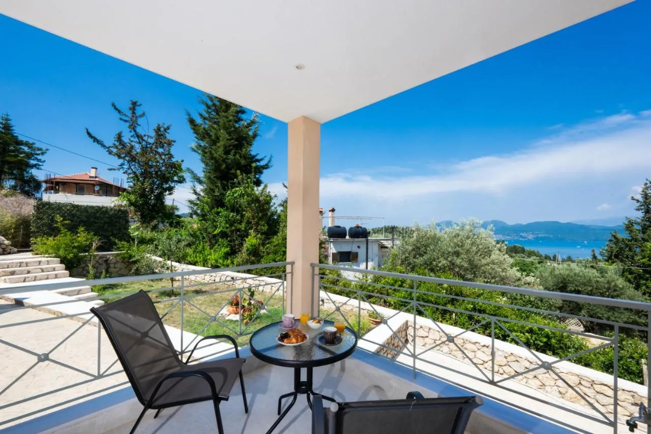 Covered terrace seating with open horizon